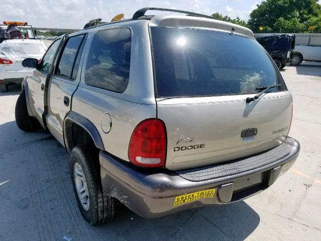 1B4HR38N02F101000 - 2002 DODGE DURANGO SP GOLD photo 3