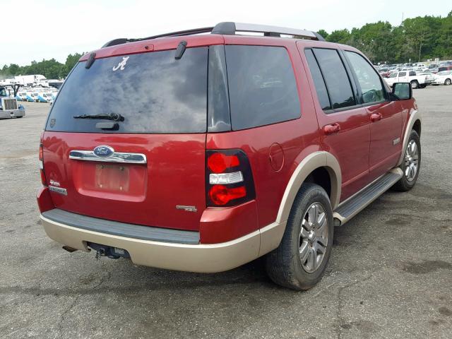 1FMEU64E07UA91689 - 2007 FORD EXPLORER E RED photo 4