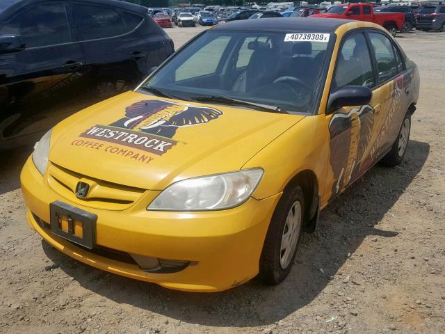 1HGES16395L002067 - 2005 HONDA CIVIC DX V YELLOW photo 2