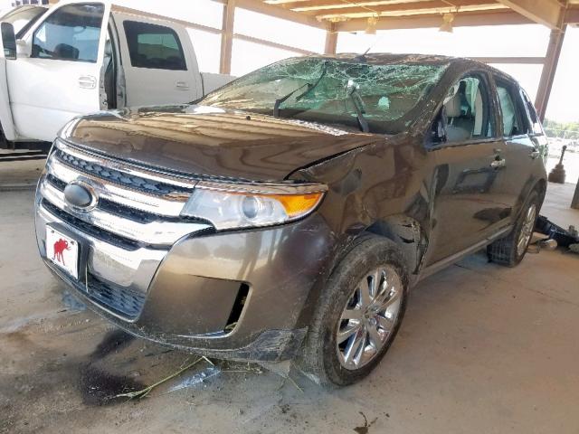 2FMDK3JC9BBB31253 - 2011 FORD EDGE SEL BROWN photo 2