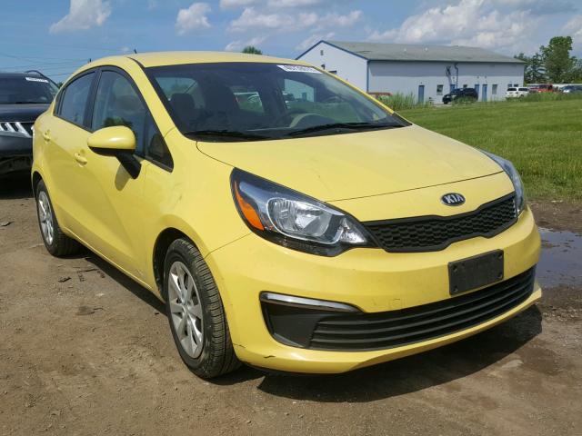 KNADM4A38G6667358 - 2016 KIA RIO LX YELLOW photo 1