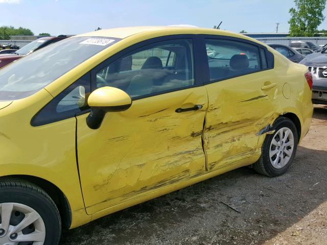 KNADM4A38G6667358 - 2016 KIA RIO LX YELLOW photo 10