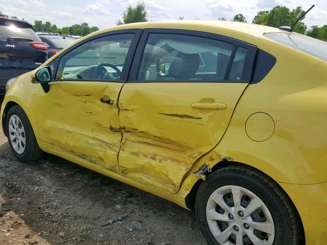 KNADM4A38G6667358 - 2016 KIA RIO LX YELLOW photo 9