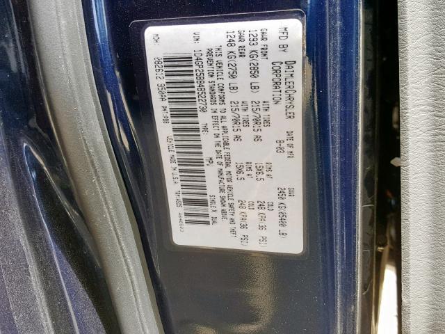 1D4GP25B84B522730 - 2004 DODGE CARAVAN SE BLUE photo 10