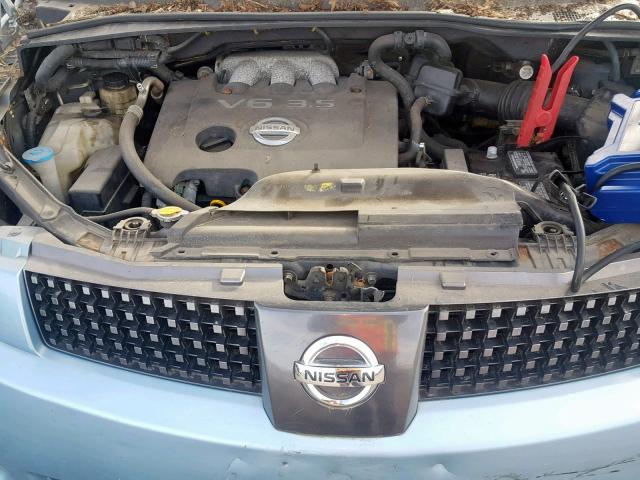 5N1BV28U94N347456 - 2004 NISSAN QUEST S BLUE photo 7