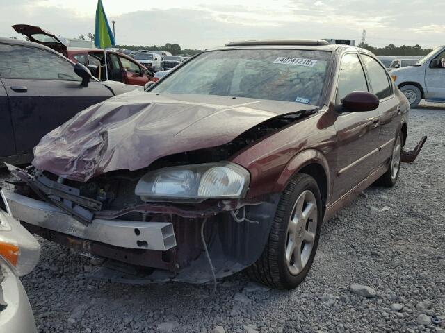 JN1CA31D91T816561 - 2001 NISSAN MAXIMA GXE MAROON photo 2