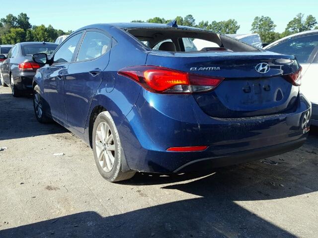 5NPDH4AE4GH730230 - 2016 HYUNDAI ELANTRA SE BLUE photo 3