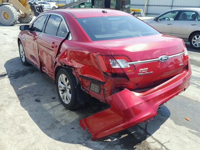 1FAHP2EW8BG142247 - 2011 FORD TAURUS SEL RED photo 3