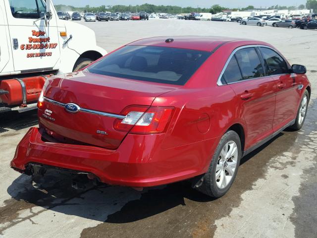 1FAHP2EW8BG142247 - 2011 FORD TAURUS SEL RED photo 4