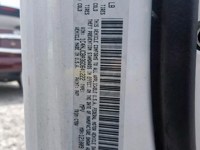 1C4NJCBA3GD641222 - 2016 JEEP COMPASS SP თეთრი ფოტო 10