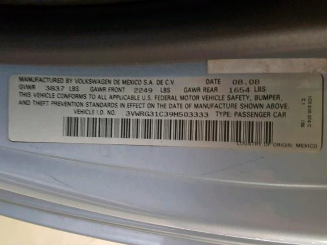 3VWRG31C39M503333 - 2009 VOLKSWAGEN NEW BEETLE ლურჯი ფოტო 10