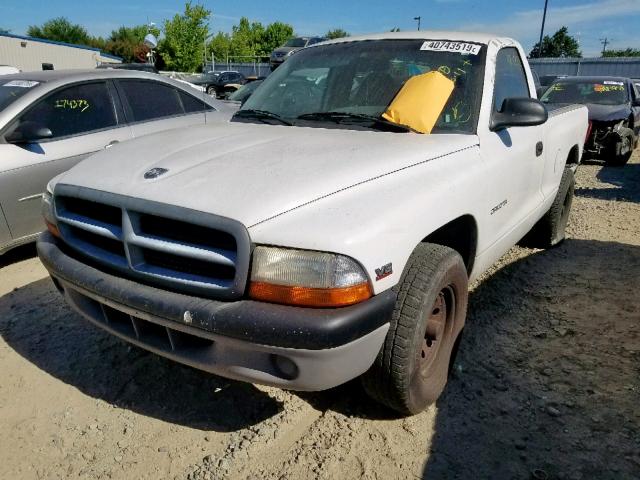 1B7FL26X7WS553047 - 1998 DODGE DAKOTA WHITE photo 2