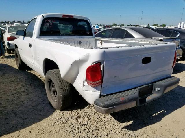 1B7FL26X7WS553047 - 1998 DODGE DAKOTA WHITE photo 3