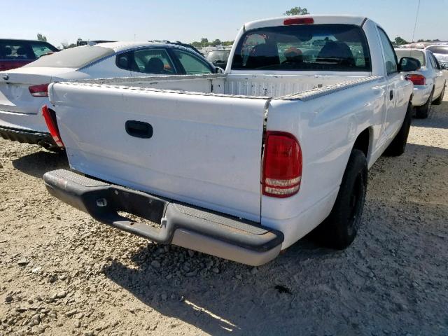 1B7FL26X7WS553047 - 1998 DODGE DAKOTA WHITE photo 4