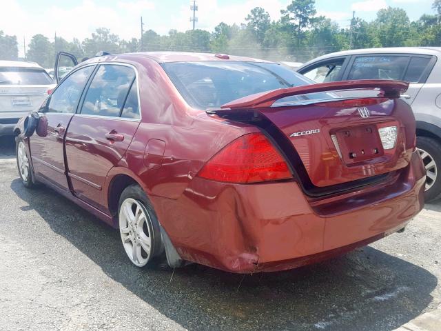 JHMCM568X6C006972 - 2006 HONDA ACCORD EX BURGUNDY photo 3