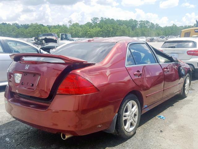 JHMCM568X6C006972 - 2006 HONDA ACCORD EX BURGUNDY photo 4