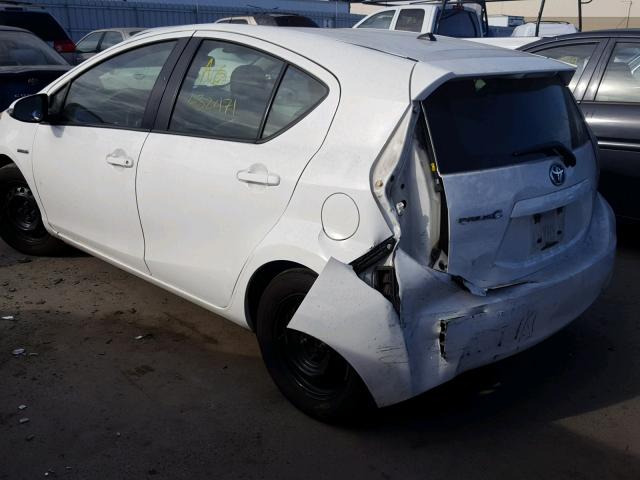 JTDKDTB31C1513844 - 2012 TOYOTA PRIUS C WHITE photo 3