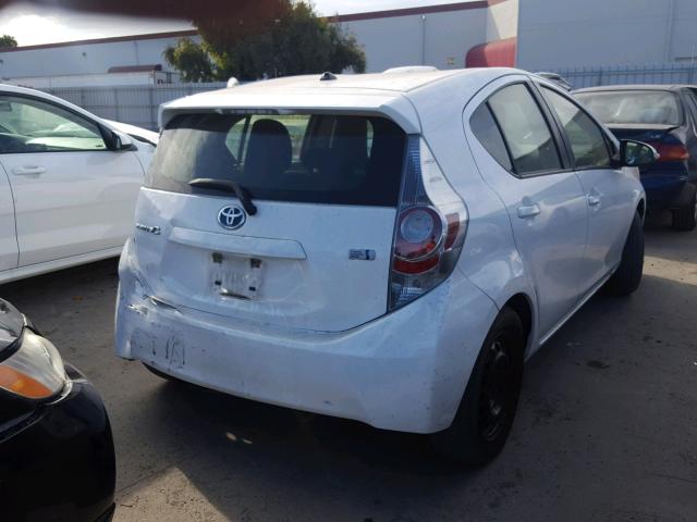 JTDKDTB31C1513844 - 2012 TOYOTA PRIUS C WHITE photo 4