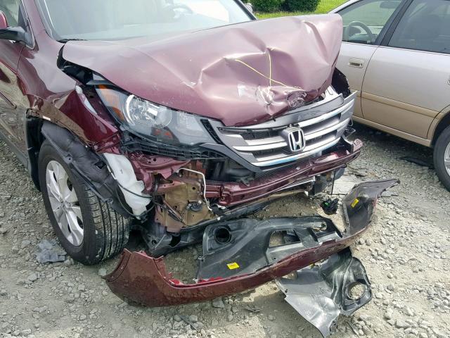 5J6RM4H74CL036324 - 2012 HONDA CR-V EXL BURGUNDY photo 9