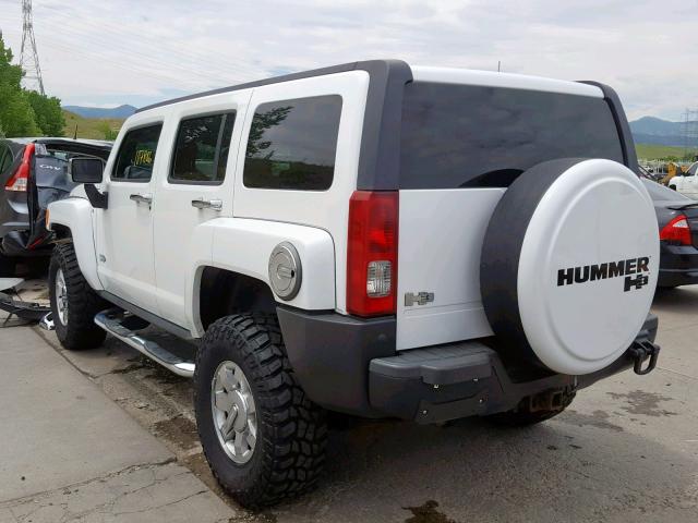 5GTDN13E378250837 - 2007 HUMMER H3 WHITE photo 3