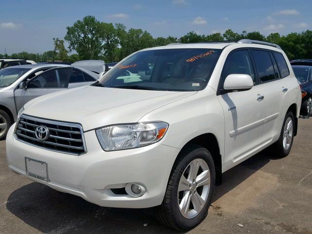 JTEDK3EH0A2166693 - 2010 TOYOTA HIGHLANDER WHITE photo 2