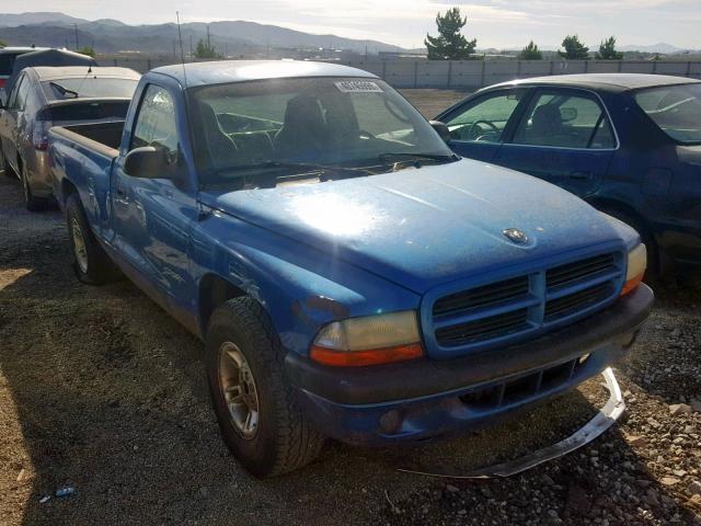 1B7FL26P81S267622 - 2001 DODGE DAKOTA BLUE photo 1