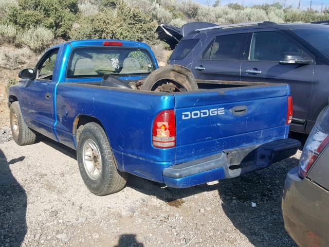 1B7FL26P81S267622 - 2001 DODGE DAKOTA BLUE photo 3