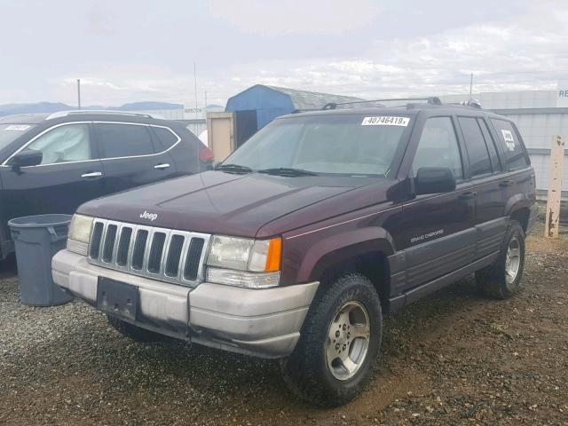 1J4GZ58S0TC206603 - 1996 JEEP GRAND CHER MAROON photo 2