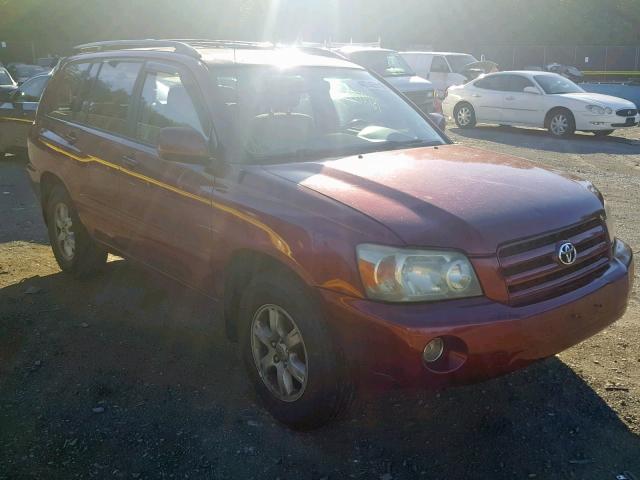 JTEDP21A550063324 - 2005 TOYOTA HIGHLANDER RED photo 1