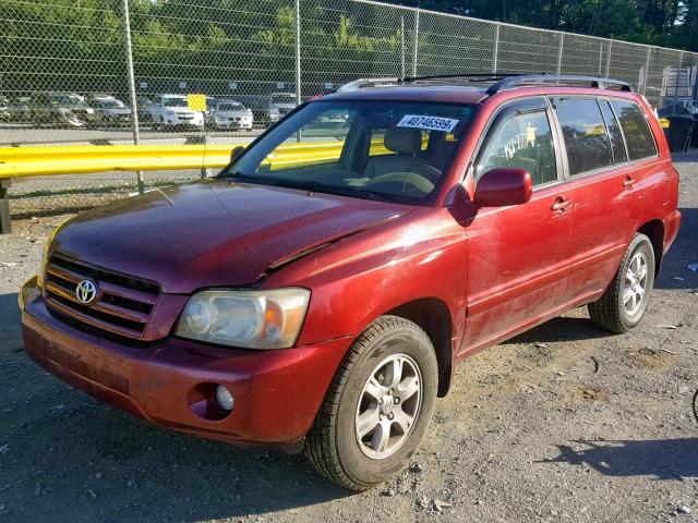 JTEDP21A550063324 - 2005 TOYOTA HIGHLANDER RED photo 2