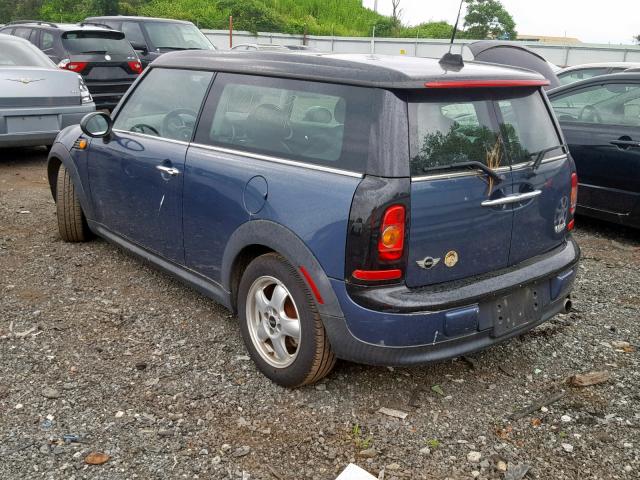 WMWML3C5XATX37155 - 2010 MINI COOPER CLU BLUE photo 3