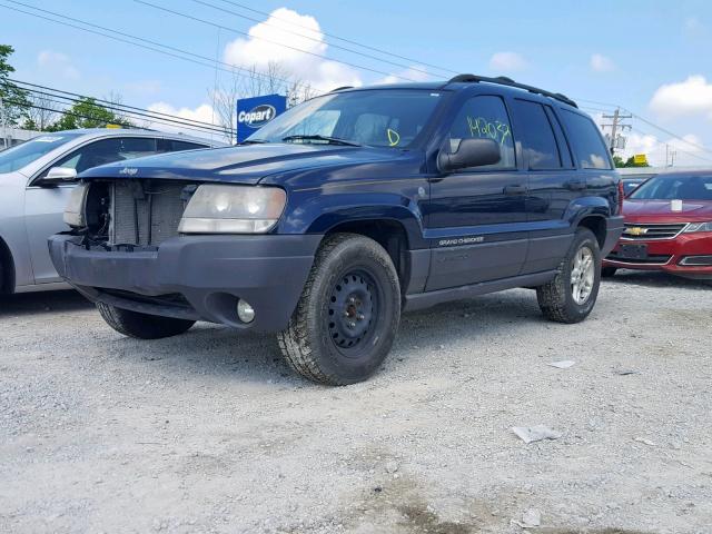 1J4GW48N54C399619 - 2004 JEEP GRAND CHER BLUE photo 2