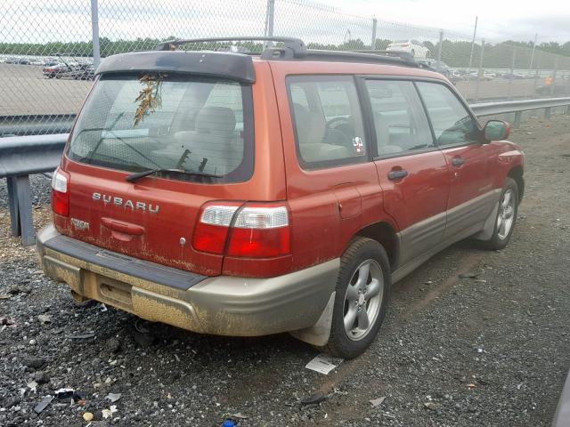 JF1SF65551H737833 - 2001 SUBARU FORESTER S RED photo 4