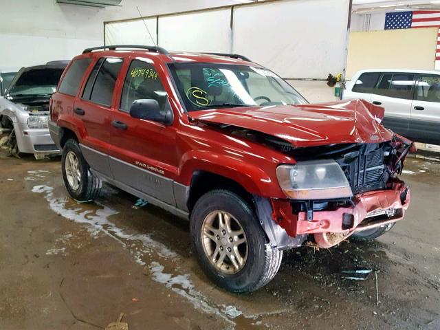 1J4GW48N12C186227 - 2002 JEEP GRAND CHER RED photo 1