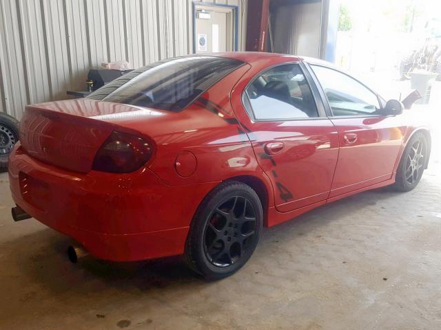 1B3ES66S64D621433 - 2004 DODGE NEON SRT-4 RED photo 4