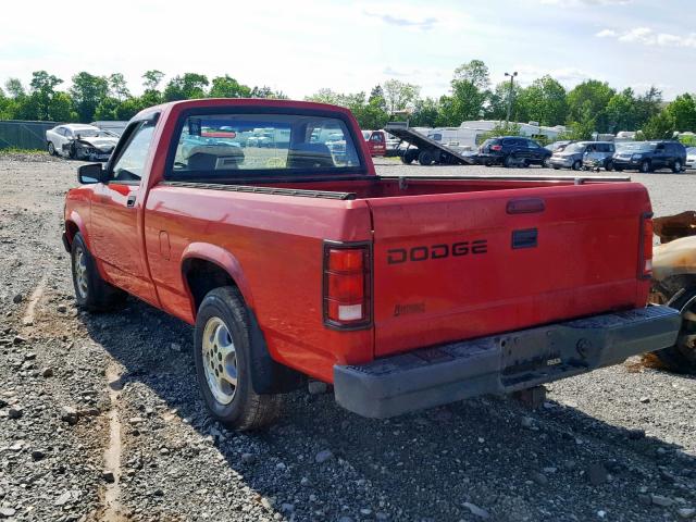 1B7FL26X1TW701004 - 1996 DODGE DAKOTA RED photo 3