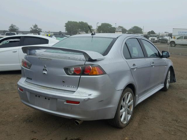 JA32U8FW5EU021321 - 2014 MITSUBISHI LANCER GT SILVER photo 4