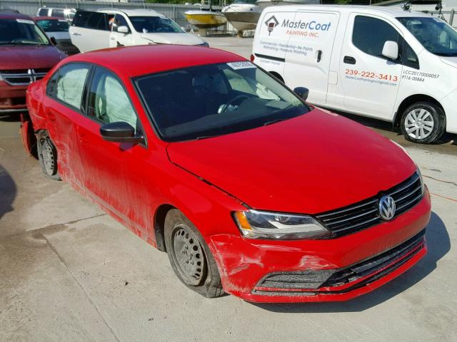 3VW2K7AJXFM357319 - 2015 VOLKSWAGEN JETTA BASE RED photo 1