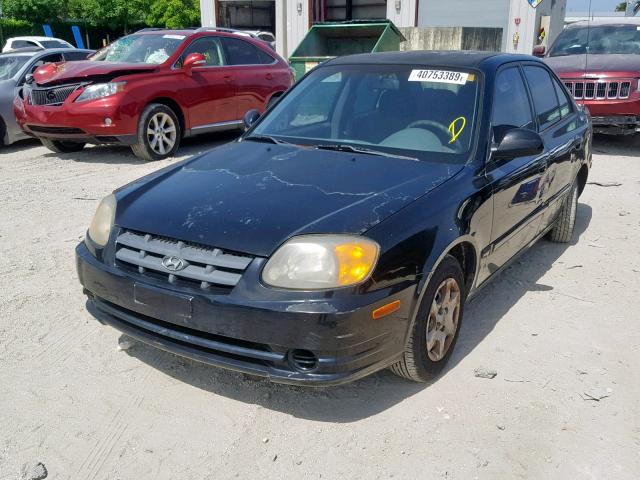 KMHCG45C13U426212 - 2003 HYUNDAI ACCENT GL BLACK photo 2