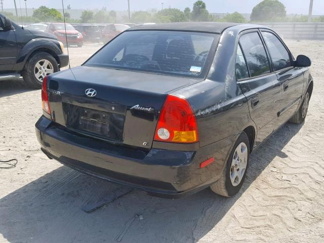 KMHCG45C13U426212 - 2003 HYUNDAI ACCENT GL BLACK photo 4