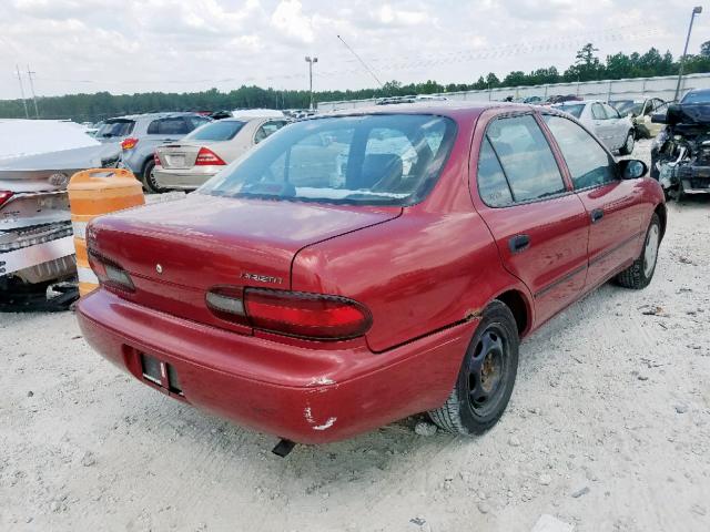 1Y1SK5263SZ032663 - 1995 GEO PRIZM BASE წითელი ფოტო 4