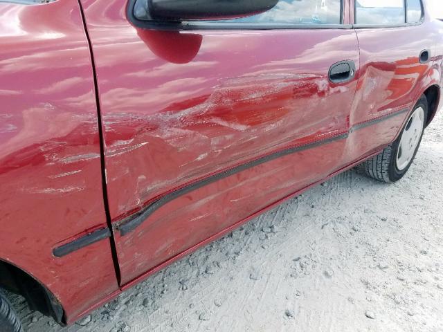 1Y1SK5263SZ032663 - 1995 GEO PRIZM BASE წითელი ფოტო 9