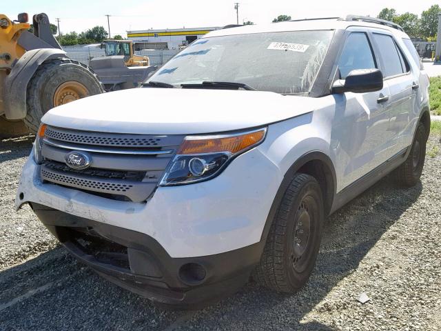 1FM5K8B87EGB45371 - 2014 FORD EXPLORER WHITE photo 2