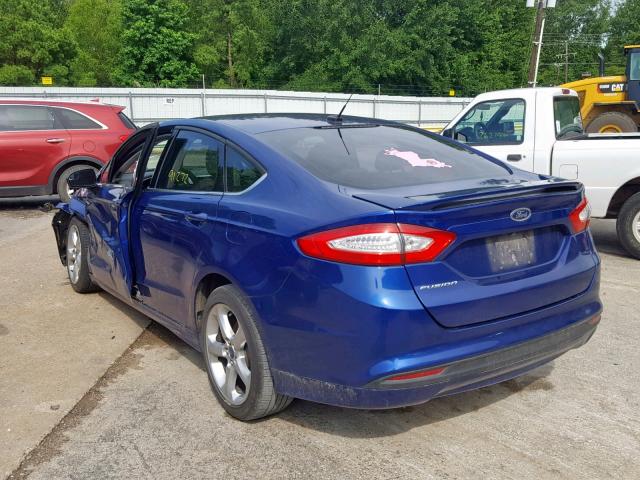 3FA6P0G7XGR302954 - 2016 FORD FUSION S BLUE photo 3