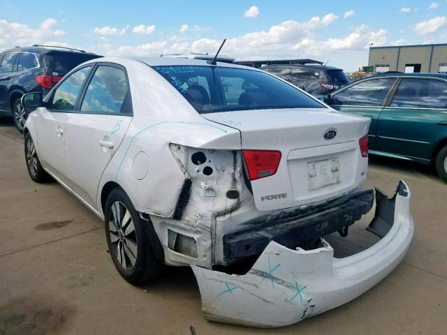 KNAFU4A28D5728273 - 2013 KIA FORTE EX WHITE photo 3