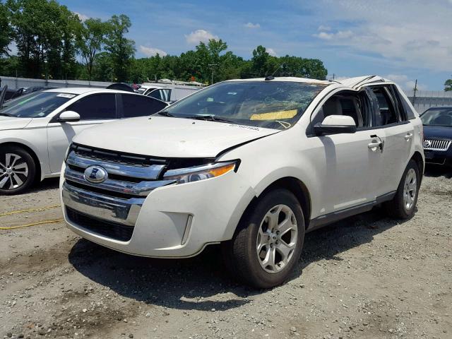 2FMDK3JC1DBA08520 - 2013 FORD EDGE SEL WHITE photo 2