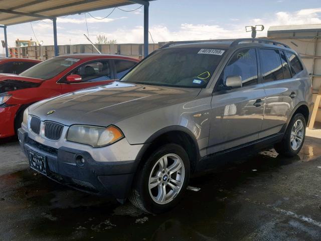 WBXPA93484WC33857 - 2004 BMW X3 3.0I SILVER photo 2