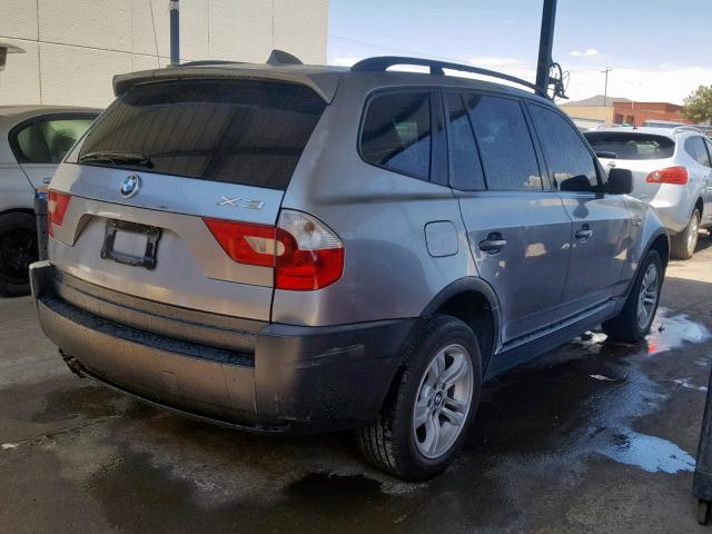 WBXPA93484WC33857 - 2004 BMW X3 3.0I SILVER photo 4