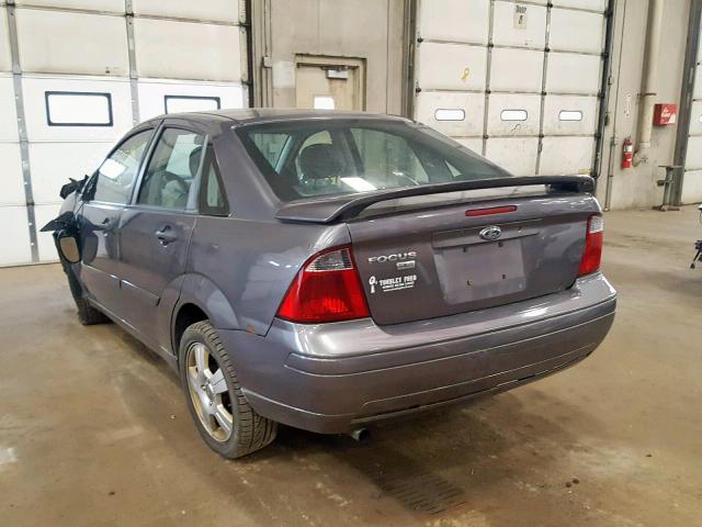 1FAHP34N37W234863 - 2007 FORD FOCUS ZX4 GRAY photo 3