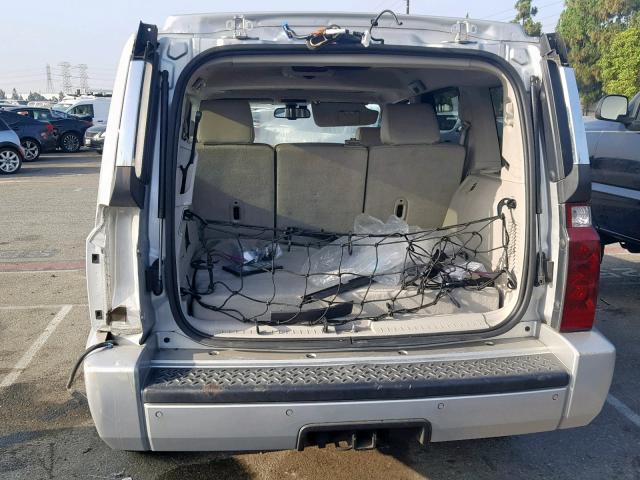 1J8HH58N87C595982 - 2007 JEEP COMMANDER SILVER photo 9
